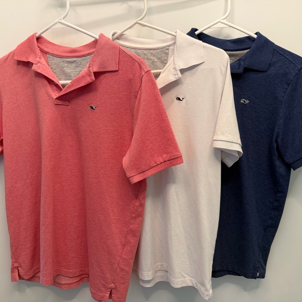 Vineyard Vines Boys Polo Trio — Red, White & Navy